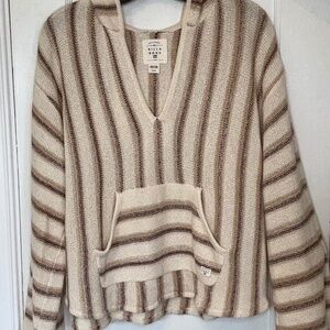 Billabong Knit Hoodie, Cream stripe, Medium